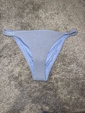 Hollister Light Blue Smocked Bikini Bottom with Side Straps
